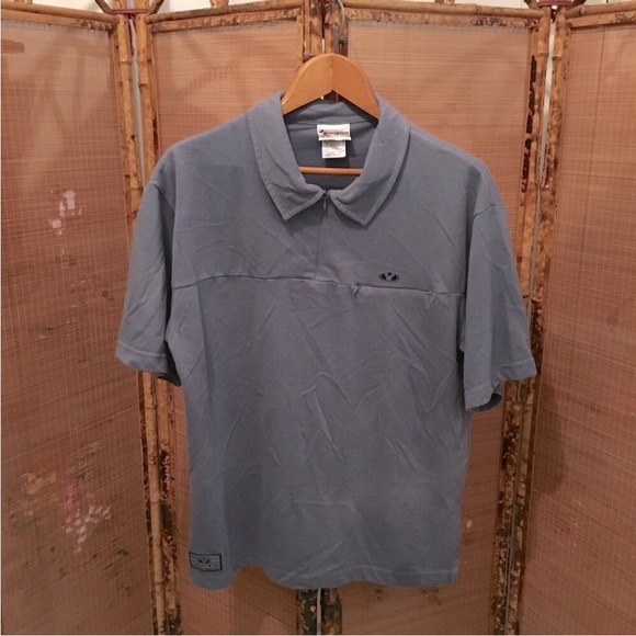 Disney Other - WDW polo shirt Mickey zipper closure hidden pocket soft blue Walt Disney World